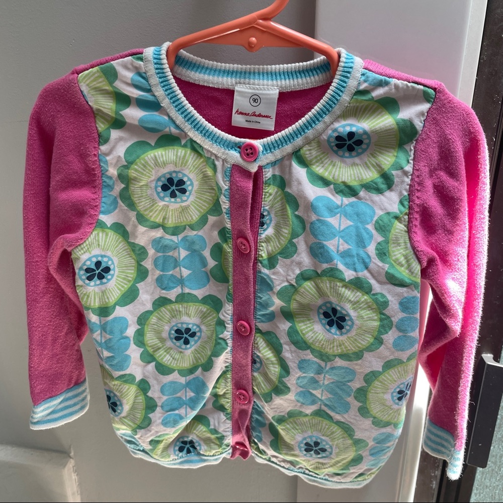 Hanna Andersson Patterned Floral Cardigan Sweater